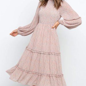 Petal & Pup Blush Ditsy Floral Midi Dress size 10